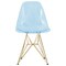 Leisuremod Cresco Plastic Dining Side Chair with Gold Base, Transparent Blue, 4PK CR19TBUG4 - alternate 3
