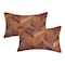 Homeroots Set of Two 12" X 20" Tan Chevron Cowhide Lumbar Throw Pillows, 2PK 544588 - alternate 4