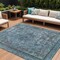 Homeroots 9' X 12' Blue And Gray Medallion Washable Indoor Outdoor Area Rug 616056 - alternate 1