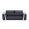 Homeroots 72in Dark Gray And Silver Genuine Leather Loveseat 518568 - alternate 4