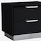 Homeroots 21" Black Wood Two Drawer Nightstand 370741 - alternate 4