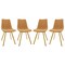 Leisuremod Markley Modern Leather Dining Chair with Gold Legs, Light Brown, 4PK MCG18BR4 - alternate 1