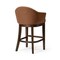 Homeroots 40" Brown Fabric and Solid Wood Bar Height Swivel Bar Chair 632505 - alternate 4