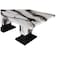 Homeroots 82" Black and White Faux Marble and Wood Double Pedestal Base Dining Table 564893 - alternate 5