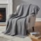 Homeroots 50" X 70" Charcoal And Ivory Abstract Microfiber Plush Throw Blanket 712357 - alternate 2