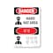 Signmission OSHA Danger Sign, Hard Hat Area Bilingual, 10in X 7in Rigid Plastic, OS-DS-P-710-VK-1292 OS-DS-P-710-VK-1292 - alternate 1