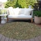 Homeroots 8' Emerald Brown And Red Round Floral Washable Indoor Outdoor Area Rug 604591 - alternate 3