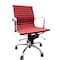 Homeroots Red and Silver Faux Leather Adjustable Height Swivel Rolling Office Chair 554039 - alternate 1