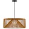 Homeroots Natural And Black Rattan And Metal LED Dimmable Outdoor Hanging Pendent Light 683474 - alternate 5