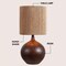 Jonathan Y Abram 22.75" Rustic Bohemian Resin/Metal Round Table Lamp w/ Paper Rope Shade, Dark Brown Wood Finish JYL9203B - alternate 5