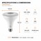 Euri Lighting PAR38 LED Bulbs, 12W, 1050 lm, 100W Eq., 4000K, E26, Dimmable, CEC/JA8/UL, 2PK EP38-12W5040cec-2 - alternate 2