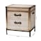 Baxton Studio Laura Vintage White Canvas 2-Drawer End Table Trunk 247-13840-ZORO - alternate 3
