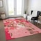 Homeroots 8' X 10' Coral Pink And Brown Abstract Washable Indoor Outdoor Area Rug 599559 - alternate 2