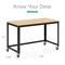 Space Solutions Desk, 23.88 in D X 30 in H, 47.45 in W X Steel, Black / Maple 24971 - alternate 3