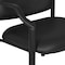 Office Star Products Big and Tall Guest Chair in Black Faux Leather with soft PU Arms, Sturdy Black Metal Chair 55052B-U6 - alternate 3