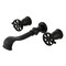 Kingston Brass Two-Handle Wall Mount Tub Faucet, Matte Black KS5020RX - alternate 1