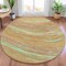 Homeroots 8' Gold Sky Blue And Coral Round Abstract Washable Indoor Outdoor Area Rug 631247 - alternate 2