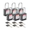 Brady Velocity Lockout Padlocks Nylon 1.5in Shackle Clearance KA Black 6PK SDPL-BLK-38ST-KA6 - alternate 1