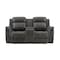 Homeroots 74" Gray Faux Leather Manual Reclining Loveseat With Storage 561568 - alternate 8