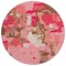 Homeroots 8' Coral Pink And Brown Round Abstract Washable Indoor Outdoor Area Rug 599558 - alternate 4
