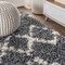 Jonathan Y Mercer Shag Plush Tassel Moroccan Tribal Geometric Trellis Blue/Cream 8 ft. x 10 ft. Area Rug MCR102A-8 - alternate 5