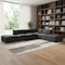Homeroots Black Linen Blend Modular L Shaped Six Piece Corner Sectional 714577 - alternate 4