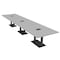 Skutchi Designs Rectangle Conference Table With Power, 48 in W, 192 in L, Grey HAR-REC-48X192-DOU.BK-U779-EBLK - alternate 1