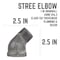 B & K 1 in. MIP X 1 in. D FIP Black Malleable Iron 2.5 in. L 45 degree Street Elbow 501533 - alternate 3