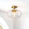Jonathan Y Marfa 14" 1-Light Modern Farmhouse Schoolhouse Frosted Glass/Metal LED Semi Flush Mount, Brass Gold JYL7517B - alternate 4
