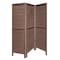 Homeroots 67" Brown Solid Wood Folding Three Panel Screen Room Divider 415074 - alternate 1