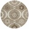 Homeroots 8' Taupe Brown And Ivory Round Medallion Washable Indoor Outdoor Area Rug 589652 - alternate 3