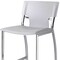 Homeroots Set of Two 29" White and Silver Metal and Faux Leather Low Back Bar Height Bar Chairs, 2PK 555056 - alternate 3