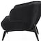 Homeroots 28" Black Velvet and Steel Lounge Chair 716374 - alternate 3