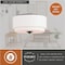 Vaxcel Burnaby 13-in W Black Mid-Century Modern Flush Mount Ceiling Light Fixture White Fabric Drum Shade C0279 - alternate 3