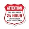 Signmission 24 Hour Surveillance Shield Sign Attenti, 18 Inch X 18 Inch, Plastic Sign SHI-P-18-349 - alternate 1