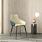 Leisuremod Sonnet Modern Dining Chair in Cream/Green Leather and Iron Legs SC51CRDG - alternate 4