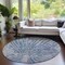 Homeroots 8' Blue Gray And Silver Round Abstract Washable Indoor Outdoor Area Rug 588006 - alternate 3