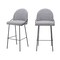 Homeroots Set of Two 30" Light Gray And Black Shearling And Steel Bar Height Bar Chairs 555693 - alternate 3