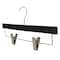 Nahanco 14in Black Wooden SlimLine Pant/Skirt Hanger w/ Padded Clips and Black Hardware, 50PK SL70214RC50 - alternate 3