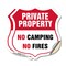 Signmission Private Property Shield Sign No Camping, 18 inch X 18 inch, Vinyl Decal, 2PK SHI-D-2PACK-18-441 - alternate 1