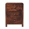 Homeroots 24" Brown Solid Wood Three Drawer Nightstand 651766 - alternate 1