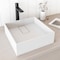 Vigo Bryant Modern White Matte Stone 15 in. L x 15 in. W x 5 in. H Square Vessel Bathroom Sink VG04021 - alternate 4