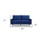 Homeroots 69" Blue Velvet Sofa With Dark Brown Legs 543714 - alternate 5
