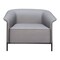 Homeroots 35" Slate Gray And Black Faux Leather Arm Chair 556472 - alternate 3