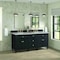 James Martin Vanities Lorelai 72in Double Vanity, Black Onyx w/ 3 CM Eternal Jasmine Pearl Silestone Top 424-V72-BKO-FEJP - alternate 3