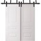 Sartodoors Sliding Closet Barn Bypass Doors 36 x 96 inches, BASIC 9233 White, 6.6ft Rails Hardware Set, Wood BASIC9233BBB-SKIN-3696 - alternate 1