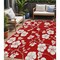 Homeroots 5' X 8' Red Ivory And Gray Floral Washable Indoor Outdoor Area Rug 599917 - alternate 1