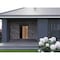 Vdomdoors Front Exterior Prehung Steel Door Ronex1055 Teak Sidelight and Transom Window Sidelite Entry Metal RONEX1055EXD-OAK-W36+16 x H80+16-LH-I - alternate 2