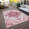 Homeroots 3' X 5' Pink Ivory And Gray Oriental Washable Indoor Outdoor Area Rug 600180 - alternate 3