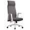 Leisuremod Aleen High-Back Office Chair in Upholstered Leather and Iron Frame with Swivel and Tilt, Grey AOT19GRL - alternate 1